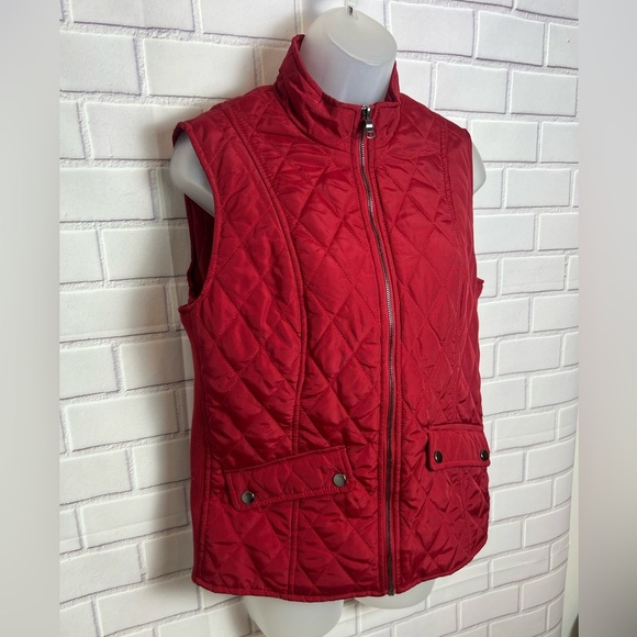 WESTPORT women Red Quilted Vest/size M - Picture 4 of 11
